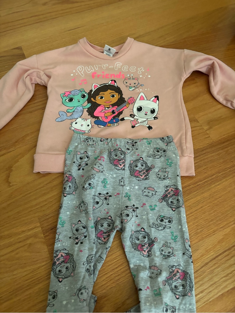 Pink "Purr-fect Friends" Character Sweatshirt Set